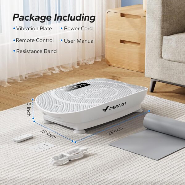 MERACH Vibration Plate Exercise Machine, Whole Body Workout Equipment for Women, Bluetooth and Silicone Pedal, Vibration Plate for Lymphatic Drainage, Vibrate Fitness Platform for Weight Loss