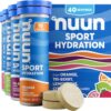 Nuun Sport Electrolyte Tablets - Dissolvable in Water, Mixed Citrus Berry Flavors, 5 Essential Electrolytes for Hydration, 1g Sugar Drink Mix, Vegan, Non-GMO, 4 Pack (40 Total Servings)
