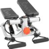 Sunny Health & Fitness Total Body 2-in-1 Stepper Machine, Total Body Workout, Adjustable Hydraulic, Resistance Bands, Non-Slip Pedals w Optional Free SunnyFit App Enhanced Bluetooth Connectivity