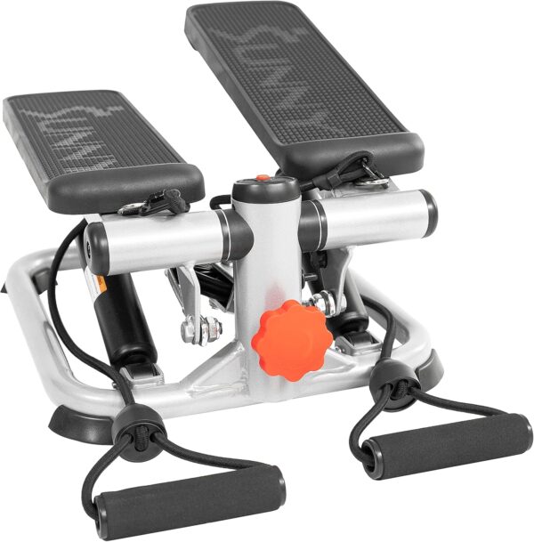 Sunny Health & Fitness Total Body 2-in-1 Stepper Machine, Total Body Workout, Adjustable Hydraulic, Resistance Bands, Non-Slip Pedals w Optional Free SunnyFit App Enhanced Bluetooth Connectivity
