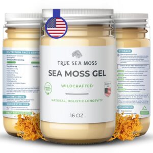 TrueSeaMoss Wildcrafted Irish Sea Moss Gel - Made with Dried Seaweed & Fresh Sea Vegetables, Seamoss - Made in USA (Original, Pack of 1)