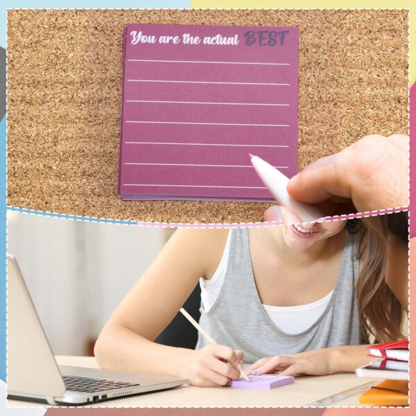30 Pieces Inspirational Sticky Notes with Lines Sayings, 3 x 3 Inch Mental Health Colors Sticky Notes Appreciation Positive Gifts for Teacher Nurse Coworkers Work Office Supplies