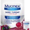 Mucinex Instasoothe Sore Throat Relief, Sore Throat Lozenges, Sore Throat Medicine with Hexylresorcinol, Cough Drops Alternative, 40 Elderberry & Wild Cherry Medicated Numbing Throat Drops