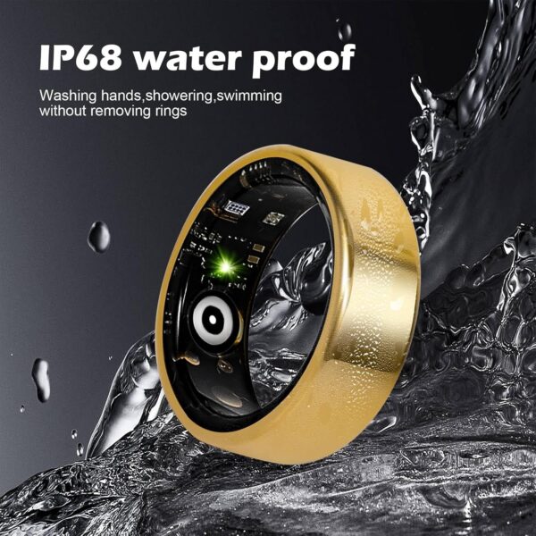 Smart Ring Fitness Tracker for Men - Health Heart Rate Ring with Sleep Monitor and Blood Oxygen Tracking, No Subscription Fee, Family Care, Remote Photography,IP68 Waterproof