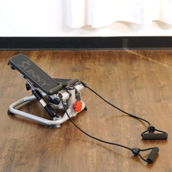 Sunny Health & Fitness Total Body 2-in-1 Stepper Machine, Total Body Workout, Adjustable Hydraulic, Resistance Bands, Non-Slip Pedals w Optional Free SunnyFit App Enhanced Bluetooth Connectivity