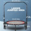 ANCHEER 40/48" Foldable Mini Trampoline,550LBS Max Load,Rebounder Trampoline for Adults with Adjustale Foam Bar&Resistance Ropes,Upgraded Bungee Cords,Fitness Trampoline Indoor/Outdoor