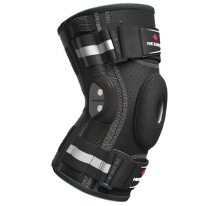 NEENCA Professional Knee Brace for Knee Pain, Adjustable Hinged Knee Support with Removable Side Stabilizers, Strong Stability for Joint Pain Relief, Arthritis, Meniscus Tear, ACL, PCL, Runner, Sports (Large)