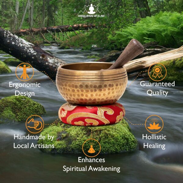 Tibetan Singing Bowls Set~ Meditation Sound Bowl hand Hammered in Nepal For Yoga, Meditation, Mindfulness, Healing & Chakra balancing~ (3 inch)