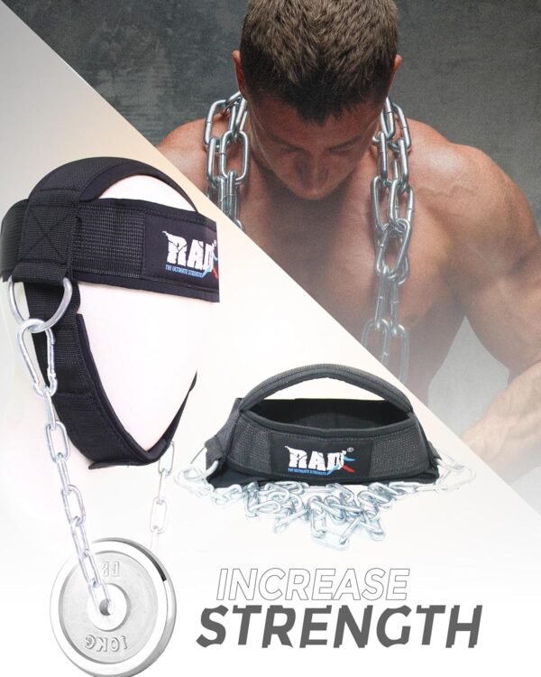 RAD Neck Harness for Strength Training & Weight Lifting | Head Harness | Improve Neck Strength & Reduce Pain | Neck exercise Equipment