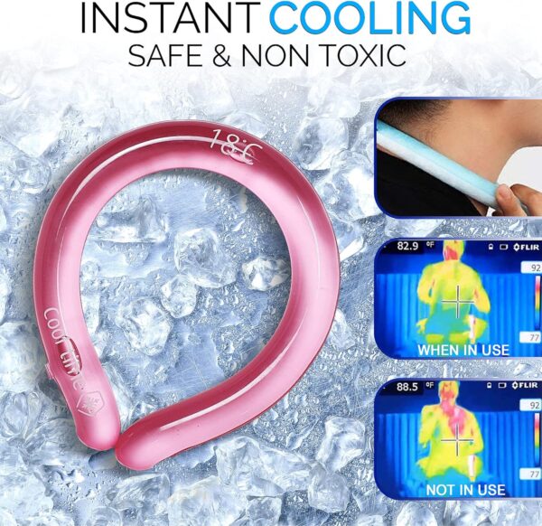 Neck Cooling Tube | Wearable Cooling Neck Wraps for Summer Heat I Hands Free Cold Pack | Reusable Neck Cooler (Blue)