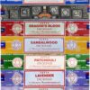 Satya Incense Gift Set Nag Champa, Super hit, Dragon's Blood, Sandalwood, Patchouli, Lavender, Positive Vibes, 15 g