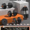 FEIERDUN Adjustable Dumbbells, 20/30/40/45/70/90lbs Free Weight Set with Connector, 5 in1 Dumbbells Set Used as Barbell, Kettlebells, Push up Stand, Weight Plate, Fitness Exercises for Home Gym Suitable Men/Women
