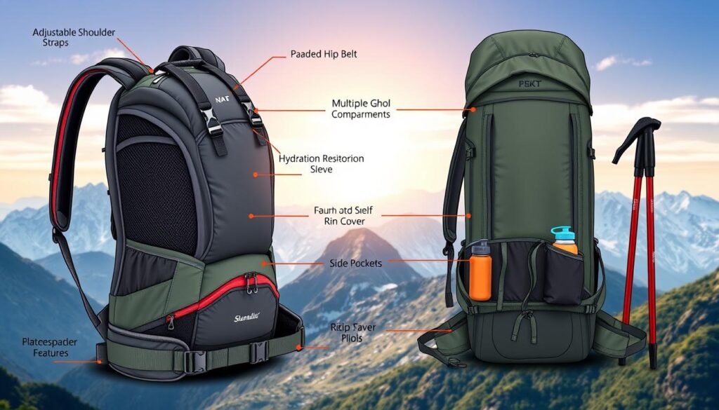hiking backpack features