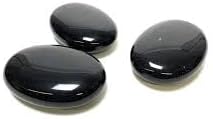 Pachamama Essentials Black Obsidian Palm Stone Polished - Pocket Stone for Anxiety Healing - Meditation (Black Obsidian)