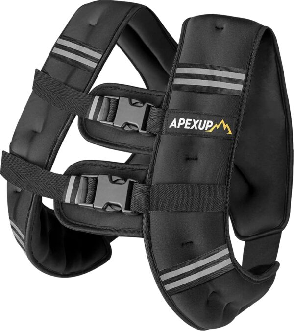 APEXUP Weighted Vest Men 5lbs/10lbs/15lbs/20lbs/25lbs/30lbs Weights with Reflective Stripe, Weighted vest for Women Workout Equipment for Strength Training Running