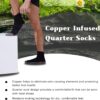 Kodal Copper Infused Quarter Socks Improve Foot Health Odor Control with Moisture Wicking Durable Comfortable Fit (4/5 Pairs)