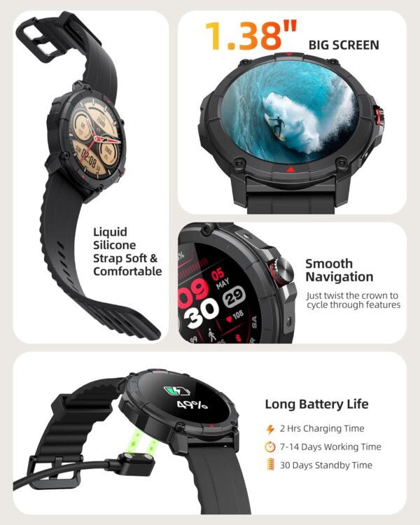 Smartwatch with Built-in GPS, Featuring Bluetooth Calling - Two in One Package