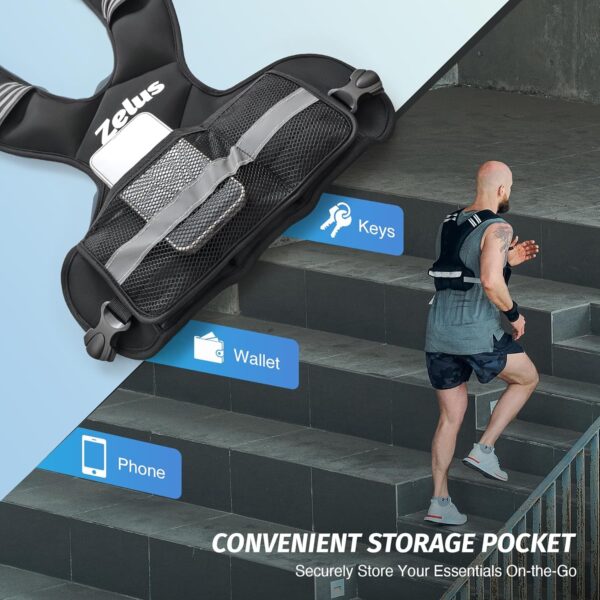 ZELUS Weighted Vest for Men and Women | 4-10lb/11-20lb/20-32lb Vest with 6 Ironsand Weights for Home Workouts | Adjustable Body Weight Vest Exercise Set for Cardio and Strength Training