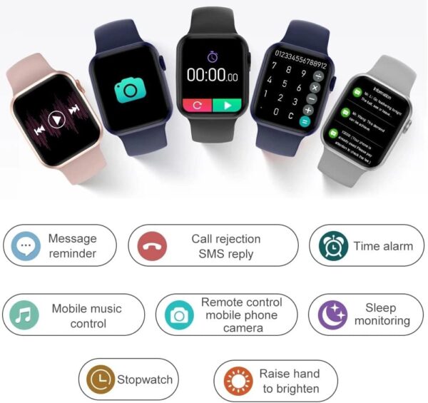 Smart Watch for Women Men for Android Phones iPhone Compatible, 2.09'' Smartwatches Fitness Tracker with Call/SMS/Heart Rate/Blood Oxygen Monitor/Pedometer/2 Bnads (White)