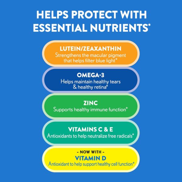 Ocuvite Eye Vitamin & Mineral Supplement, Contains Zinc, Vitamins C, E, Omega 3, Lutein, & Zeaxanthin, 30 Softgels