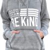 Hongqizo Womens Be Kind Hooded Sweatshirt Long Sleeve Pocket Sweatshirt Hoodies