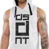 Men's Sports Fitness Vest for Outdoor Running and Training, Sleeveless Hooded Loose Fit Tank Top