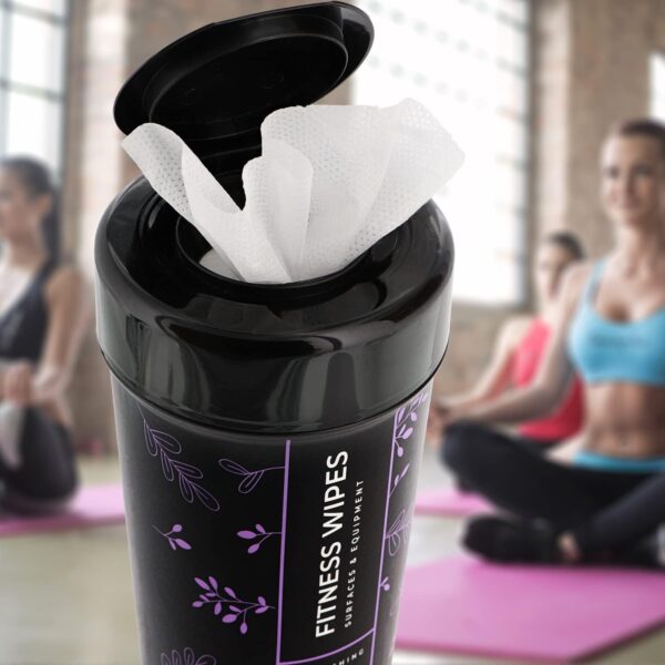 Wipex Natural Fitness Equipment Wipes, 75 Lavender & Vinegar Wipes, Yoga Mat Cleaner, Gym Wipes for Equipment, Bulk Gym Wipes for Everyday Use, 75 Count (Pack of 4)
