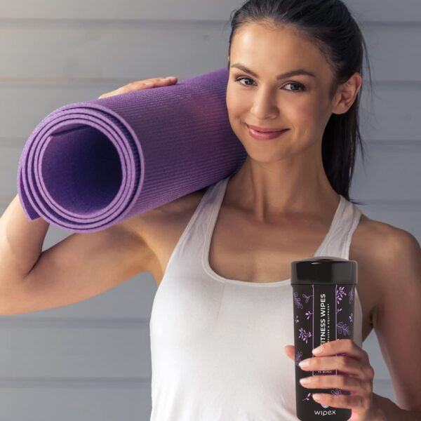 Wipex Natural Fitness Equipment Wipes, 75 Lavender & Vinegar Wipes, Yoga Mat Cleaner, Gym Wipes for Equipment, Bulk Gym Wipes for Everyday Use, 75 Count (Pack of 4)