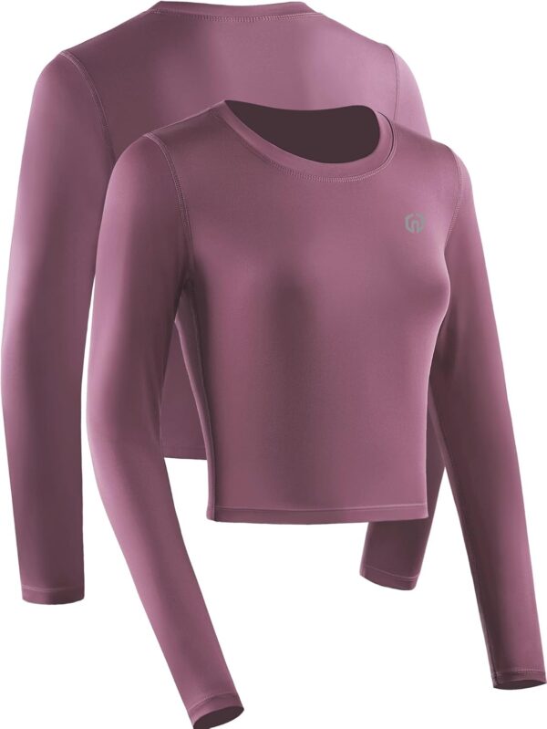 NELEUS Women's Running Workout Athletic Crop Shirts Pack of 3