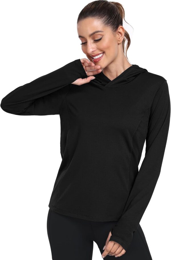 Women's Long Sleeve Hoodie Workout Shirts Athletic Hiking T Shirts Lightweight Quick Dry Tops