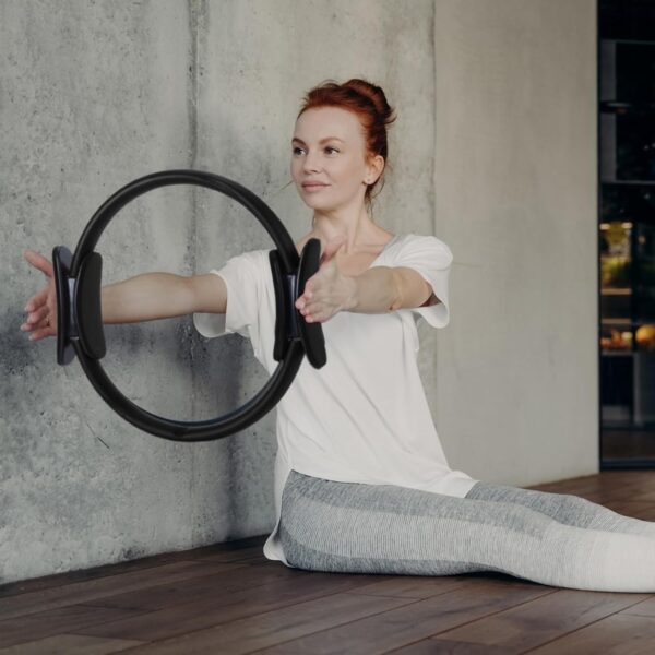 1739640223_7100uC7cw7L._AC_SL1500_.jpg Syhood Pilates Ring 11.81 Inch Pilates Circle Yoga Ring Magic Lightweight Flexible Workout Equipment for Fitness Physical Therapy Resistance Exercise Arms Legs
