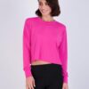 Real Essentials 5 Pack: Women's Dry Fit Crop Top - Long Sleeve Crew Neck Stretch Athletic Tee (Available in Plus Size)