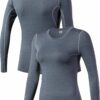Women's 3 Pack Dry Fit Athletic Compression Base Layer Long Sleeve