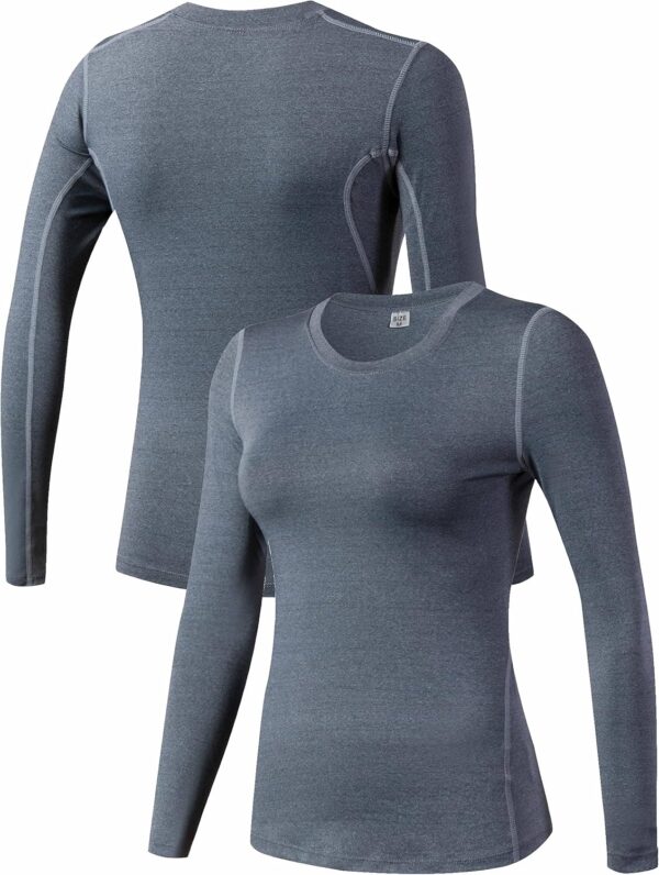 Women's 3 Pack Dry Fit Athletic Compression Base Layer Long Sleeve