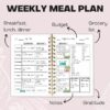 Life & Apples Meal Planner with Grocery List - Weekly Menu Plan and Prep, Healthy Diet and Weight Loss Tracking, 1 Year Undated Meal Planning Notebook, 5 X 8 Inch Spiral Notebook, Rose Gold