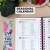 Life & Apples Meal Planner with Grocery List - Weekly Menu Plan and Prep, Healthy Diet and Weight Loss Tracking, 1 Year Undated Meal Planning Notebook, 5 X 8 Inch Spiral Notebook, Rose Gold