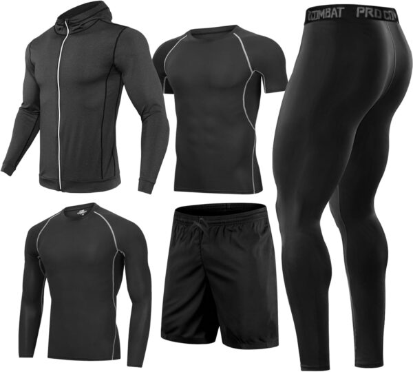 BOOMCOOL 5PCS Gym Clothes for Men Workout Sets