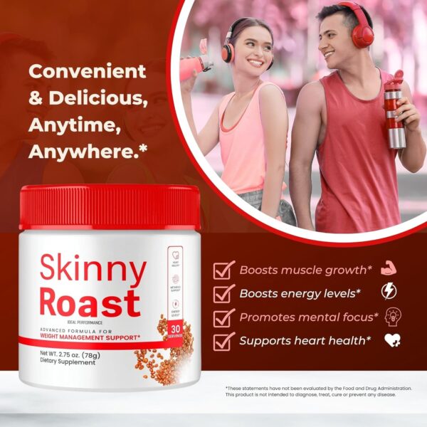 Skinny Roast Powder, Skinny Roast Coffee Advanced Formula Supplement, SkinnyRoast Supplement to Support Healthy Lifestyle, Official SkinnyRoast Overall Health and Fitness Reviews (2 Pack)