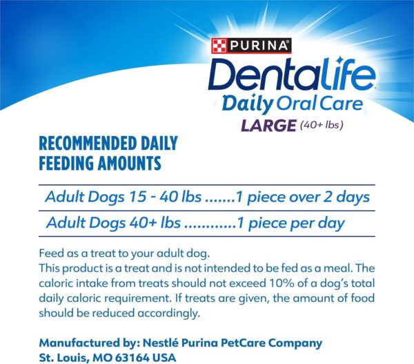 DentaLife Daily Oral Care Dog Treats for Large Dogs 40 plus lbs., Chewy Dental Treat to Freshen Breath and Fight Tartar, Chicken Flavor, 36 oz., 30 Chews - 30 ct. Pouch