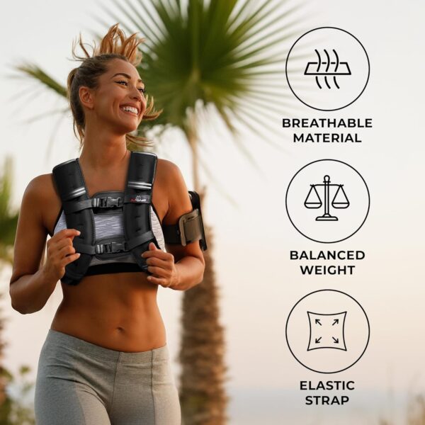 Weighted Vest - Weight Vest for Running, Strength Training & Muscle Building, Features Reflective Stripe for Safe Outdoor Workouts (Available in 6lbs to 30lbs)