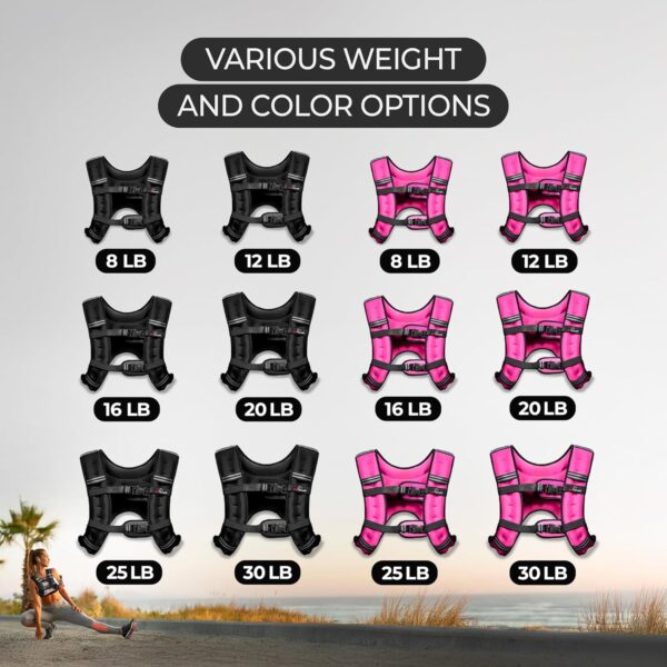 Weighted Vest - Weight Vest for Running, Strength Training & Muscle Building, Features Reflective Stripe for Safe Outdoor Workouts (Available in 6lbs to 30lbs)