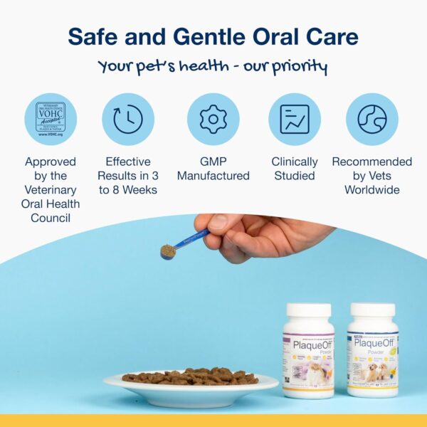 ProDen PlaqueOff Powder for Cats - Plaque & Tartar Reducer, Breath Freshener, Feline Oral Care - 40g