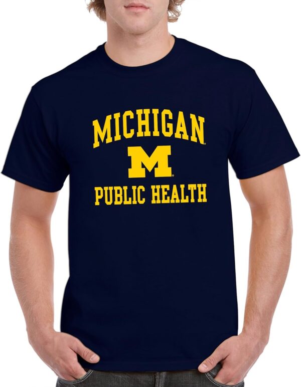 Michigan Wolverines Arch Logo Departments, College T Shirt, Team Color