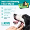 Dog Dental Care Wipes - Dog Teeth Cleaning Finger Wipes - Dog Tooth Brushing Kit Dental Wipes - Reduces Plaque & Freshens Breath (100 Pcs)