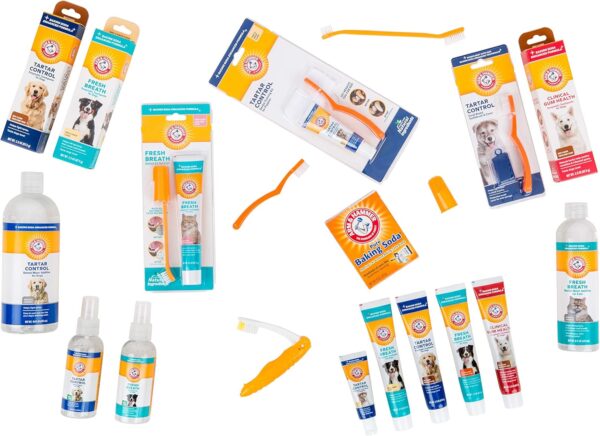 Arm & Hammer for Pets Fresh Breath Kit for Dogs | Contains Toothpaste, Toothbrush & Fingerbrush | Reduces Plaque & Tartar Buildup | Safe for Puppies, 3-Piece Kit, Vanilla Ginger Flavor