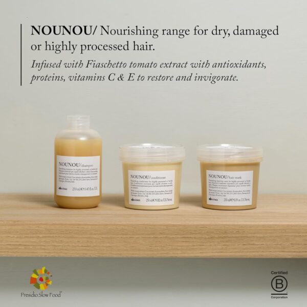 Davines NOUNOU Conditioner, Hydrating Deep Conditioner for Bleached, Permed, Relaxed, Damaged Or Very Dry Hair, Replenishes Chemically Processed Hair