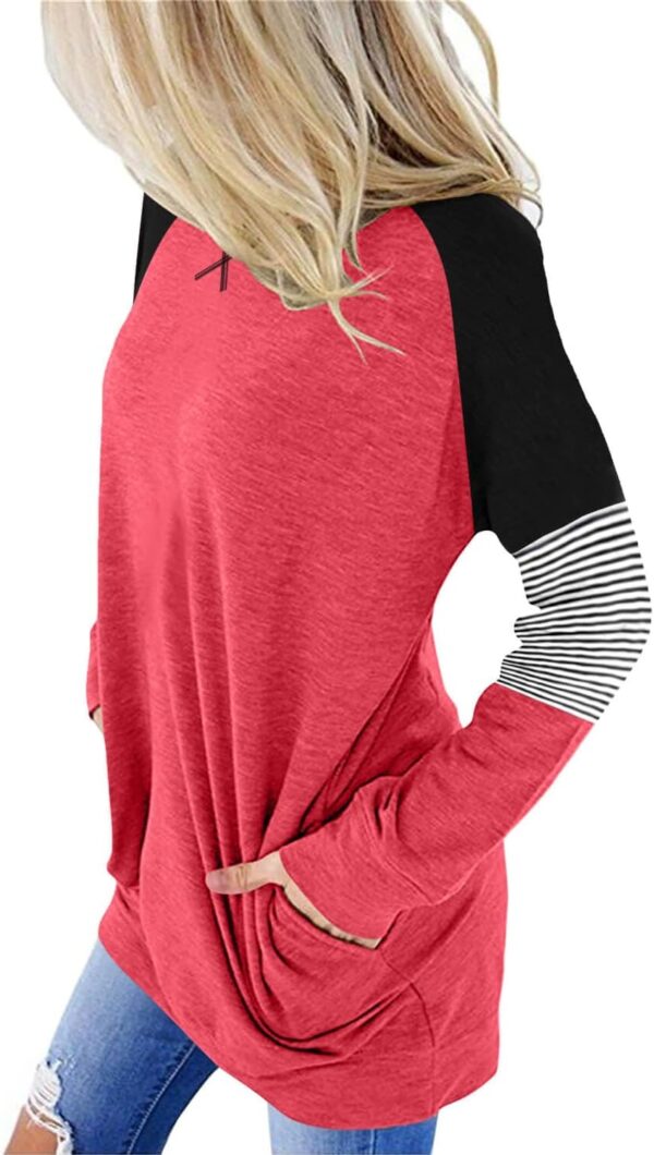 ONLYSHE Womens Crewneck Sweatshirt Casual Loose Fitting Tops Long Sleeve T Shirt