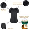 MISS FORTUNE Womens Active Wear Exercise Top Yoga Shirt Workout Clothes…