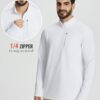 BALEAF Men's Fleece Lined Running Jacket Quarter Zip Cold Weather Gear Waffle Thermal Pullover with Zip Pockets