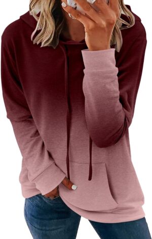 MODARANI Womens Pullover Hoodie Sweatshirts Casual Tunic Tops Kangaroo Pocket Shirts Tie Dye&Floral Print